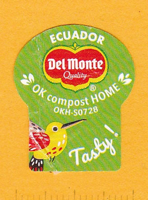 Des étiquettes compostables sur les bananes Del Monte